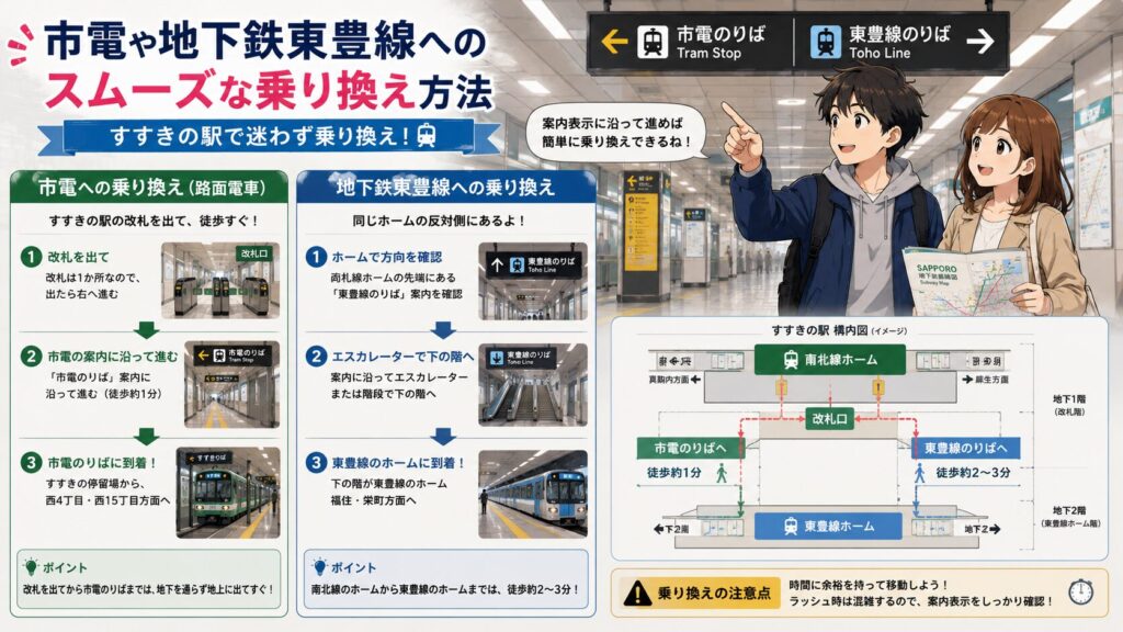 札幌地下鉄南北線 すすきの駅から市電、東豊線