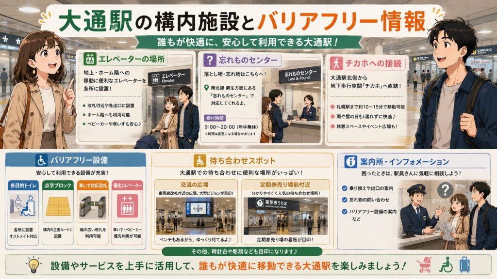 札幌地下鉄大通駅バリアフリー